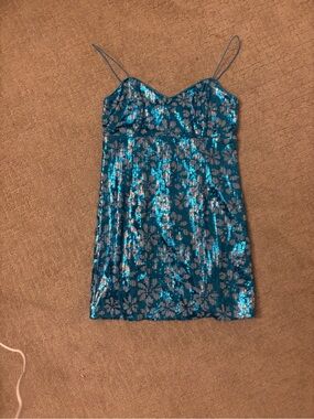 Guess Blue Sequin homecoming dress